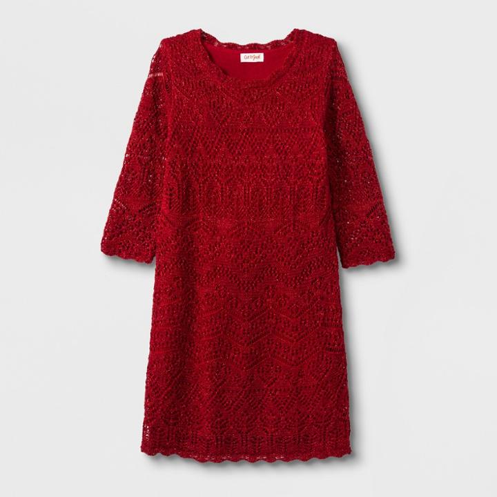 Girls' Crochet Dress - Cat & Jack Red