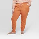 Women's Plus Size Mid-rise Fleece Jogger - Universal Thread Rust 1x,