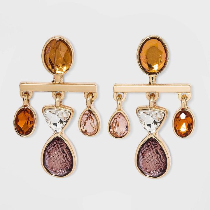 Multi Chandelier With Hanging Stone Earrings - A New Day ,