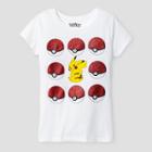 Pokemon Girls' Pikachu T-shirt - White