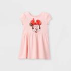 Disney Toddler Girls' Minnie Mouse Short Sleeve Jersey Knit Dress -