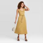 Women's Sleeveless Knit Utility Dress - A New Day Light Rust Xs, Women's,