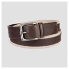 Men's 35mm Faux Leather Web Belt With Overlay - Goodfellow & Co Cream (ivory)