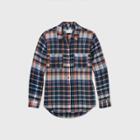 Women's Plaid Long Sleeve Button-down Flannel Shirt - Universal Thread Blue