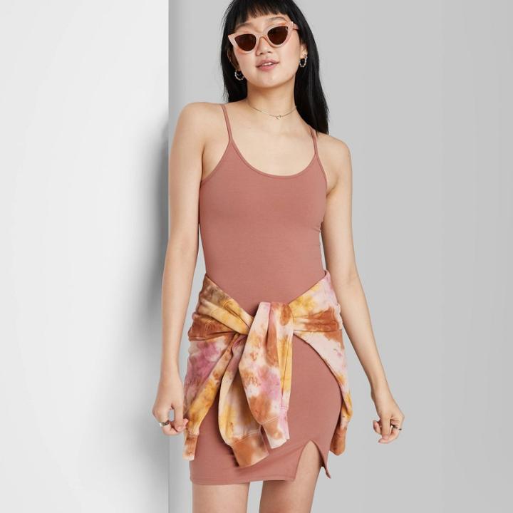 Women's Slit Bodycon Knit Dress - Wild Fable Brown