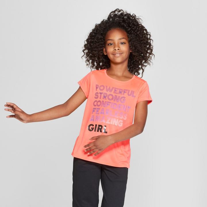 Girls' Powerful Girl Graphic Tech T-shirt - C9 Champion Sunset Coral