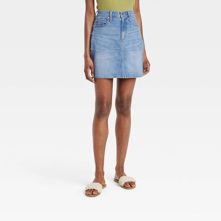 Women's High-rise Denim Mini Skirt - Universal Thread Medium Wash 00,