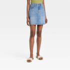 Women's High-rise Denim Mini Skirt - Universal Thread Medium Wash 00,