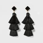 Sugarfix By Baublebar Tassel Drop Earrings With Crystal Studs - Black, Girl's