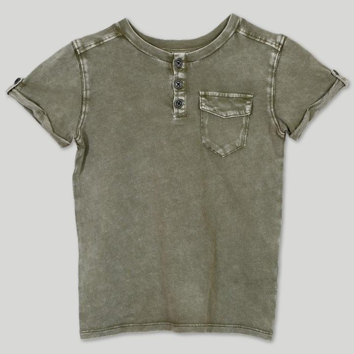 Target Afton Street Toddler Boys' Short Sleeve Henley T-shirt - Green