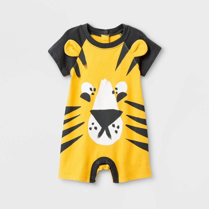 Petitebaby Boys' Jersey Short Sleeve Raglan Short Romper - Cat & Jack Yellow