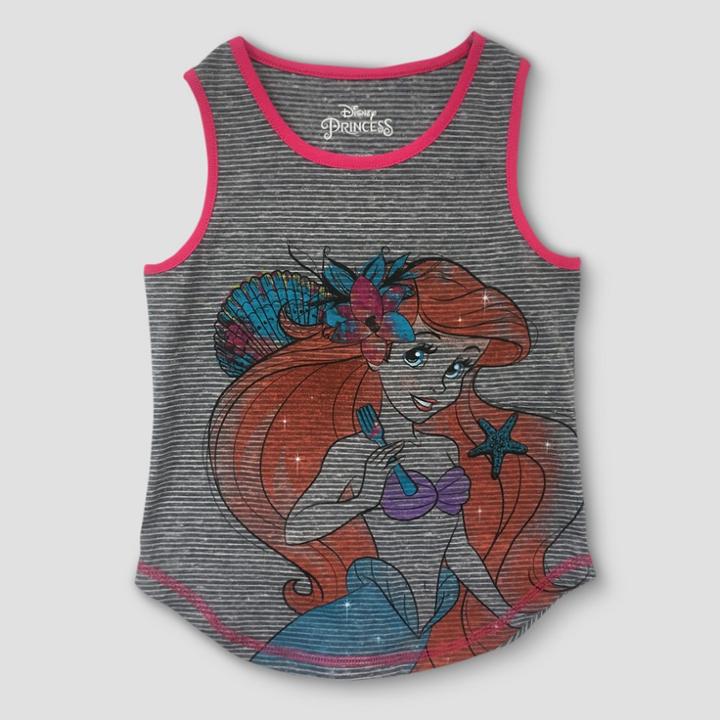 Plus Size Girls' Disney Princess Ariel Tank Top - Gray