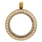 Target Treasure Lockets Gold Plated Stainless Steel Charm Locket With Crystals, Girl's