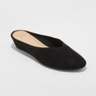 Women's Vanessa Wedge Backless Mules - A New Day Black