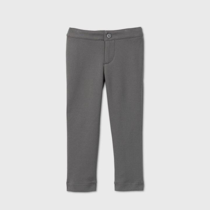 Toddler Girls' Stretch Uniform Ponte Pants - Cat & Jack Gray