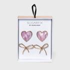 Sugarfix By Baublebar Heart And Bow Earring Set 2pc - Pink/gold