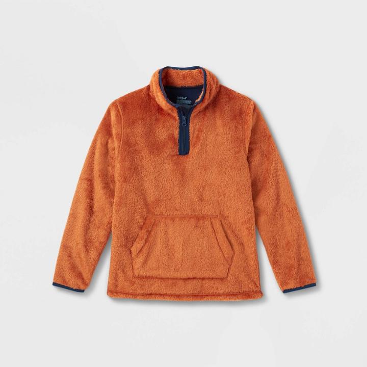 Boys' Adaptive Fleece Pullover Sweatshirt - Cat & Jack Orange