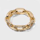 Sugarfix By Baublebar Crystal Link Chain Ring - 7, Black/gold