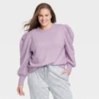Women's Plus Size Crewneck Embellished Pullover Sweater - A New Day Light Purple
