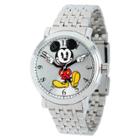 Men's Disney Mickey Mouse Shinny Vintage Articulating Watch With Alloy Case - Silver,