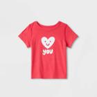 Toddler Girls' Adaptive Short Sleeve Graphic T-shirt - Cat & Jack Red