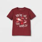 Boys' Adaptive Valentine's Day Short Sleeve Graphic T-shirt - Cat & Jack Burgundy