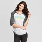 Mickey Mouse & Friends Women's Lilo & Stitch Elbow Sleeve Crewneck Handpicked Florida Graphic T-shirt - White/gray