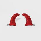 Target Glitter Devil Horn Clips - Red