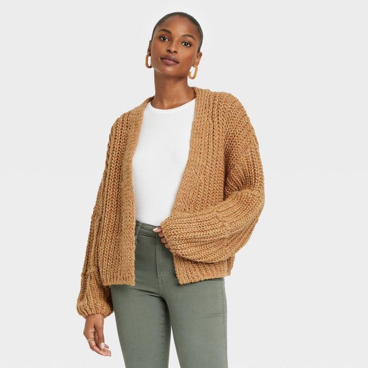 Women's Cardigan - Universal Thread Tan Bubble