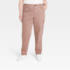 Women's Plus Size High-rise Boyfriend Cargo Pants - Universal Thread Light Brown