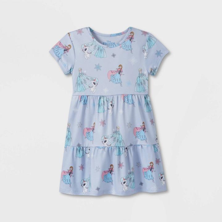 Frozen Toddler Girls' Elsa All Over Print Dress - Purple
