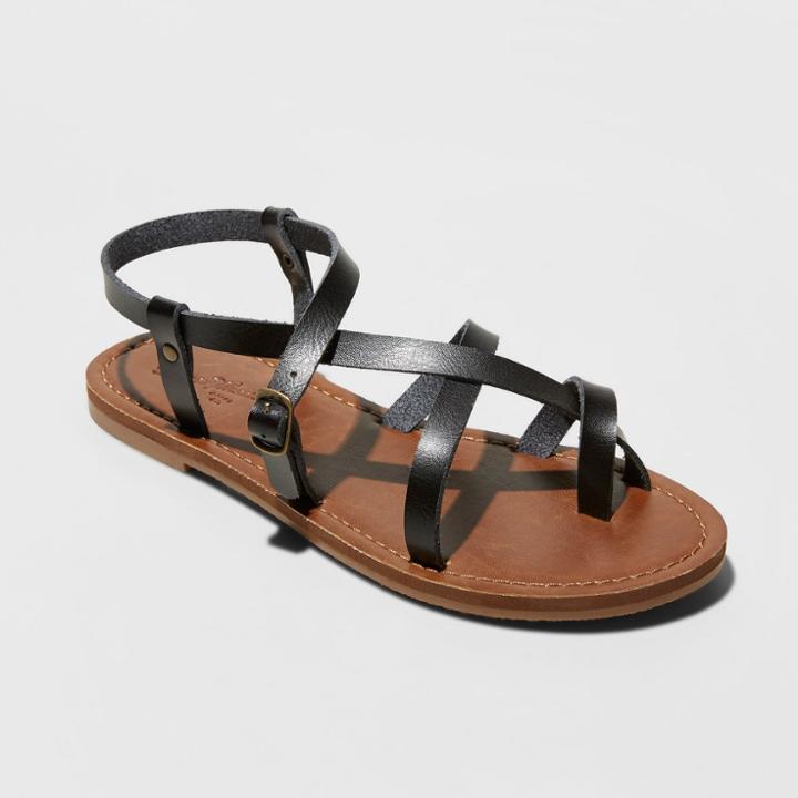 Women's Lavinia Toe Wrap Thong Sandals - Universal Thread Black