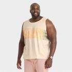 Men's Big & Tall Floral Print Relaxed Fit Scoop Neck Tank Top - Goodfellow & Co Light Beige/floral