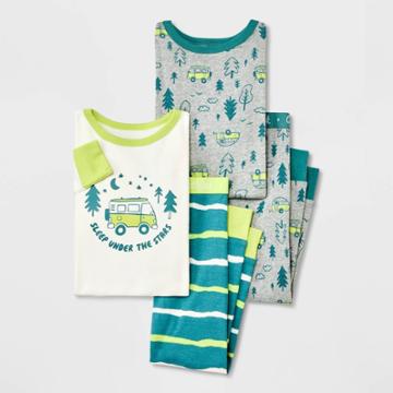 Toddler Boys' 4pc Camper Forest Tight Fit Pajama Set - Cat & Jack Heather Gray