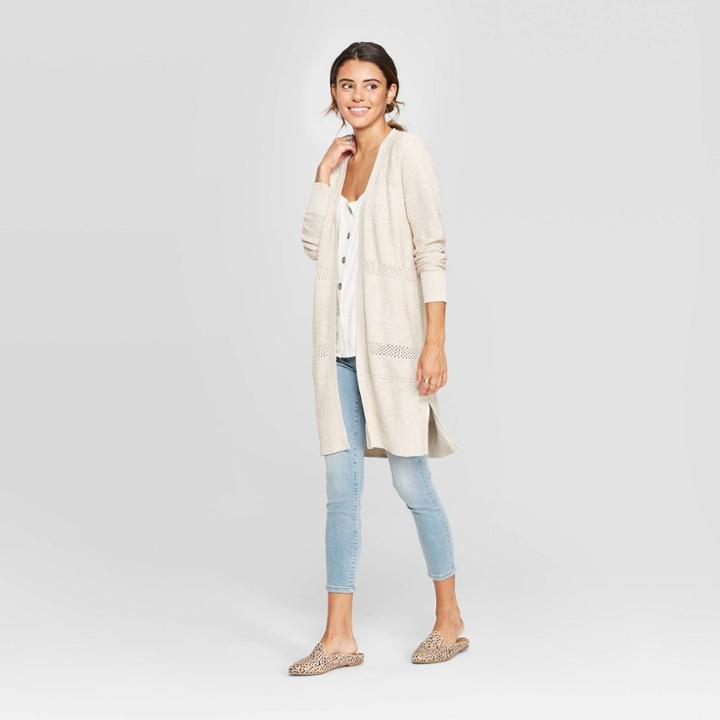 Target Women's Long Sleeve Duster Open Layering Cardigan - Universal Thread Brown