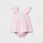 Baby Girls' Bunny Embroidery Jumpsuit - Cat & Jack Pink