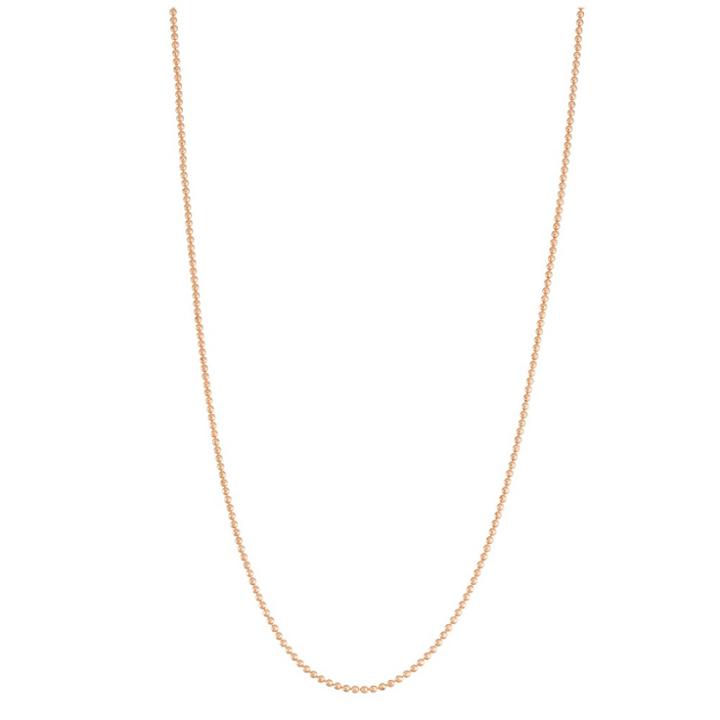 Tiara Rose Gold Over Silver 16 - 22 Adjustable Beaded Chain, Pink