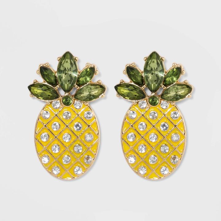 Sugarfix By Baublebar Pineapple Drop Earrings - Yellow, Women's,