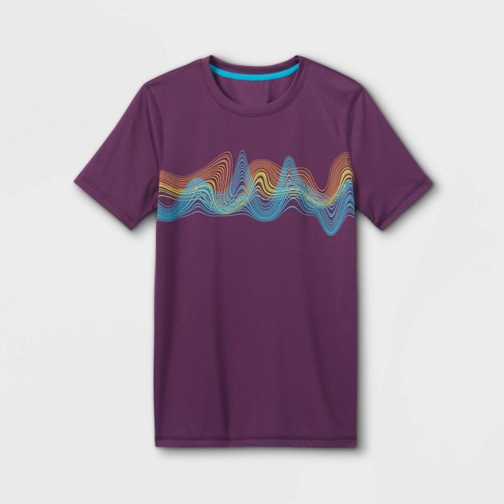 Boys' Short Sleeve 'wavy' Graphic T-shirt - All In Motion Grape Purple