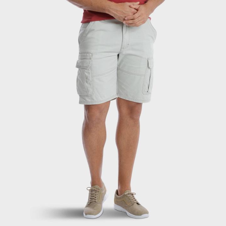 Wrangler Men's 10 Cargo Twill Shorts - Off White
