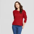 Women's Long Sleeve Chunky Knit Sweater - Universal Thread Red