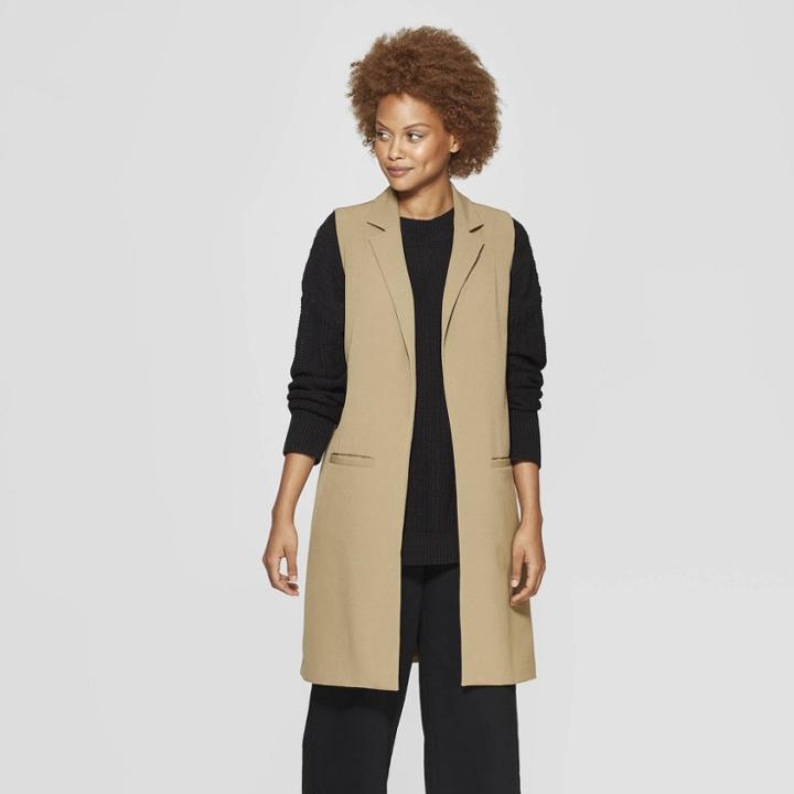 Women's Sleeveless Open-front Blazer - Prologue Olive (green)