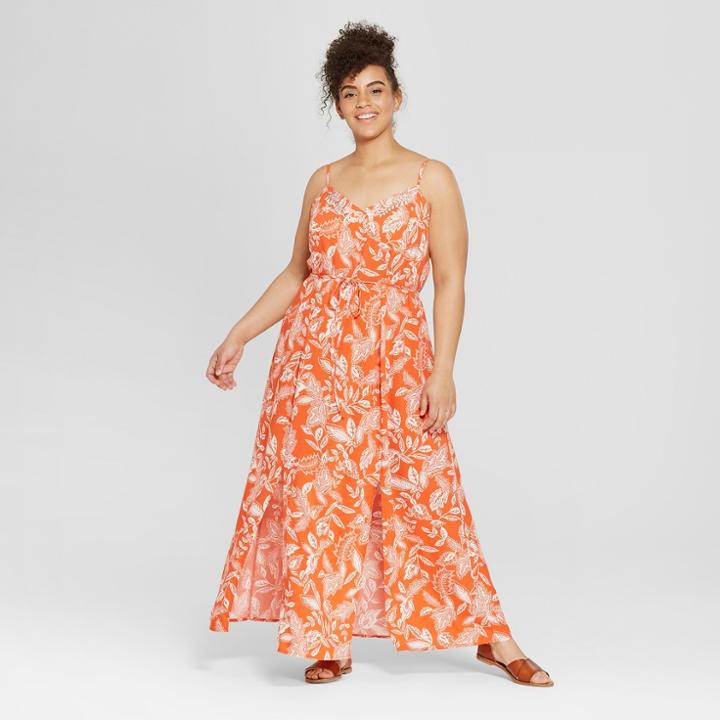 Women's Plus Size Floral Print Sleeveless Maxi Dress - Xhilaration Red X