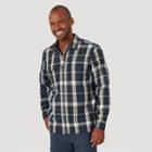 Wrangler Men's Atg Flannel Plaid Button-down Shirt - Dark Sapphire