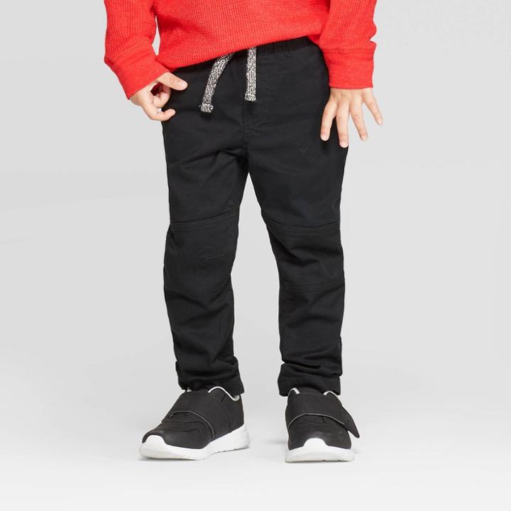 Toddler Boys' Pull-on Pants - Cat & Jack Black 4t, Toddler Boy's