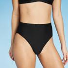 Women's Ribbed High Leg High Waist Bikini Bottom - Xhilaration Black M, Women's,