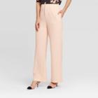 Women's Mid-rise Silky Wide Leg Ankle Length Pull-on Pants - Who What Wear Yellow 2, Women's, Beige