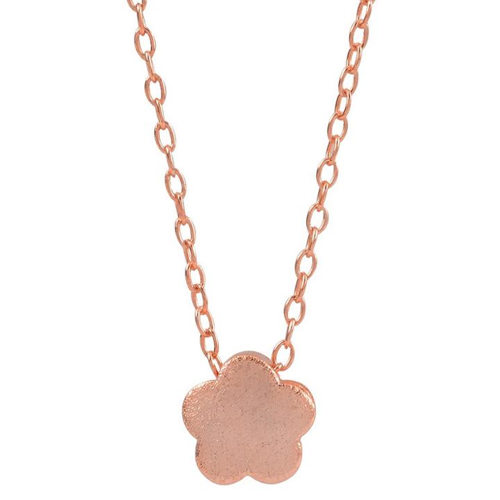 Women's Journee Collection Flower Pendant Necklace In Sterling Silver - Rose Gold