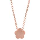Women's Journee Collection Flower Pendant Necklace In Sterling Silver - Rose Gold