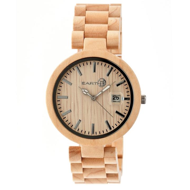 Women's Earth Stomates Watch With Luminous Hands And Magnified Date Display-khaki/tan, Khaki